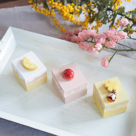 wooden toy cake set 春の木のケーキ