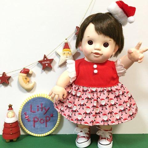 【在庫限り】クリスマスワンピース☆(PI)　ぽぽちゃん　服　USAコットン