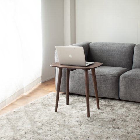 ウォルナット材のソファテーブル [60cm] 素材・高さを選べます。セミオーダー 日本製 