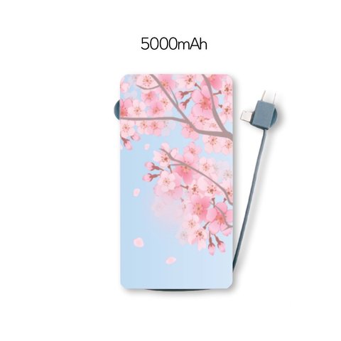 桜59 Qi対応ケーブル収納型モバイルバッテリー