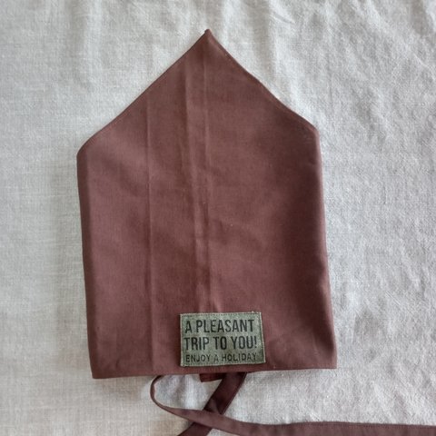 高学年からの三角巾（ブラウン　カーキロゴA)