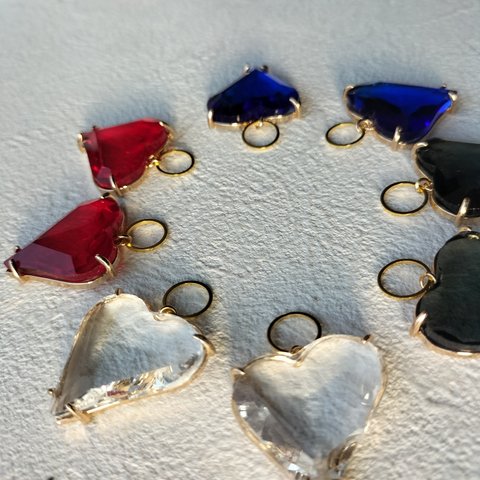 glass heart  charm