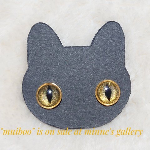 猫目ピアス(ΦωΦ)金✨8mmゴールド