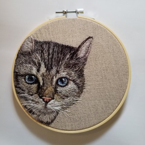 刺繍フレーム　ねこ