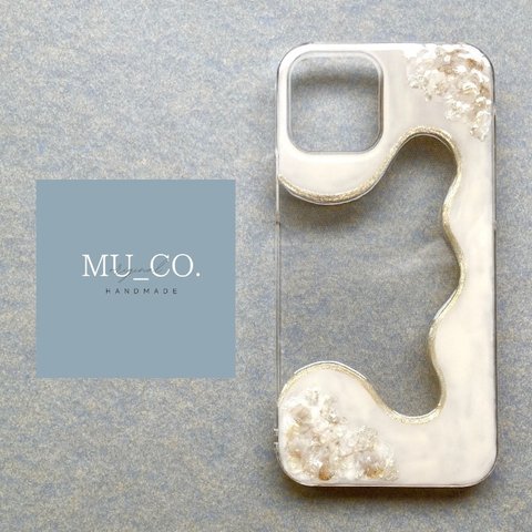 【 nurn  ニュルン 】White    MU_CO. original nuance  Phone case  