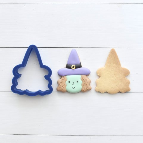 魔女の顔【縦6㎝】 クッキー型・クッキーカッター
