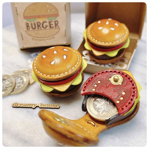  【受注生産】本革のハンバーガーのコインケース