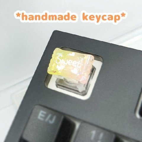 自作キーキャップ　袋入りキャンディー イエローxピンクグラデ keycaps