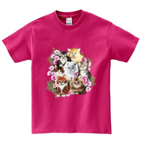 半袖Tシャツ 【子猫 ネコ 花】 by FOX REPUBLIC