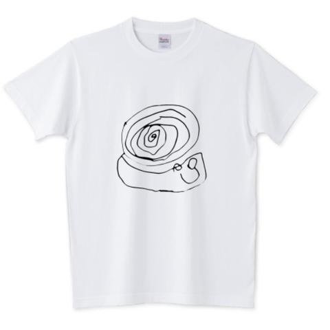 snail かたつむりの落書き風プリントTシャツ