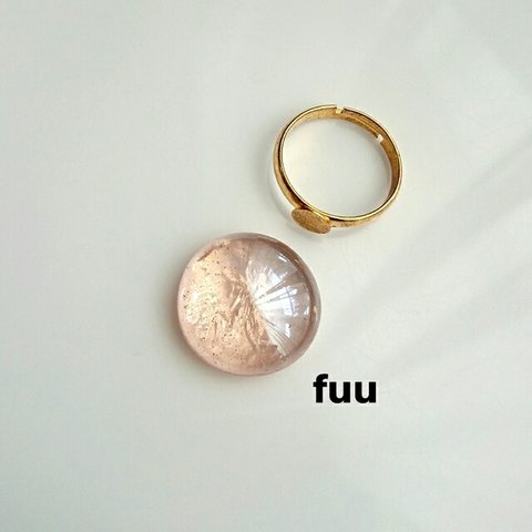 【780】個性的♡桜 ライトピンク ガラスナゲット リング 桜色