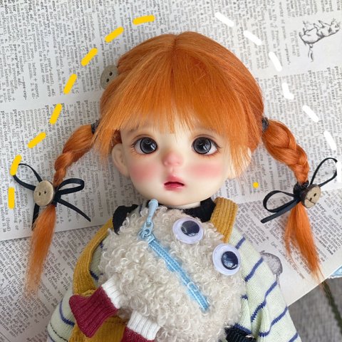 【オビツ11】dollウィッグ 手編みウィッグカツラBJD1/4BJD1/6BJD1/8