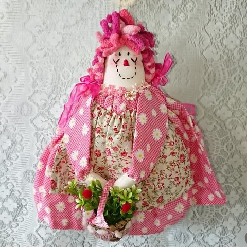 お掃除の女神🧚  オリジナルホウキ人形 ピンク