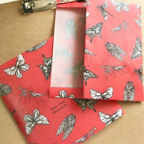 Red chic insects -Waxpaper Bookcover-