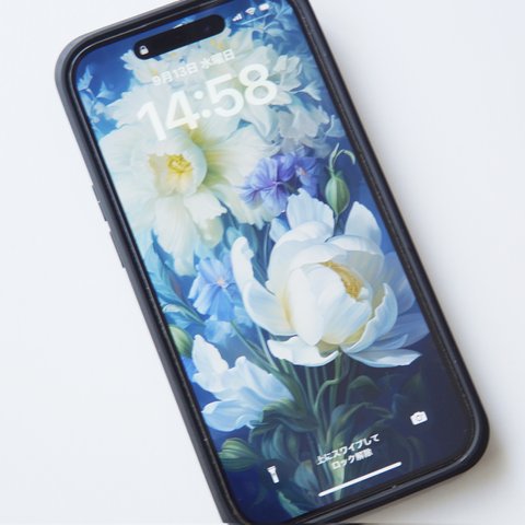 白い花のスマートフォン壁紙　AI005