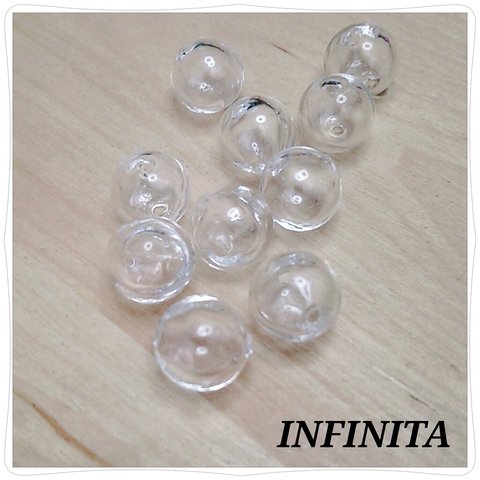 感謝SALE！￥1200→￥1000【10P】吹きガラスビーズ　クリア♪12mm～13mm 10個セット♡