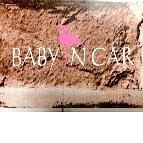BABY IN CAR  〜フラミンゴ〜 ベビーステッカー