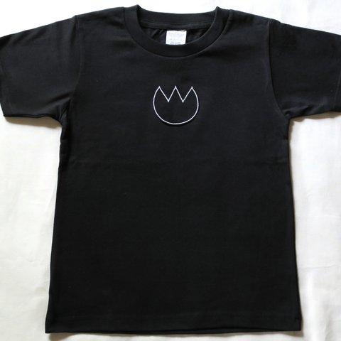 アップリケTシャツ　ブラック（天竺/スムース）キッズ