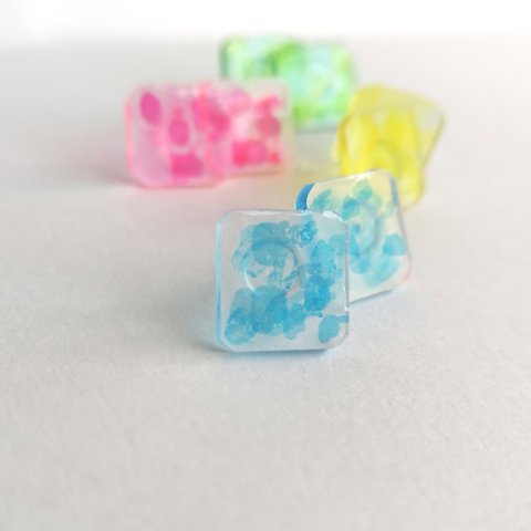 展示*Colorful clear earrings.（ピアス/イヤリング）