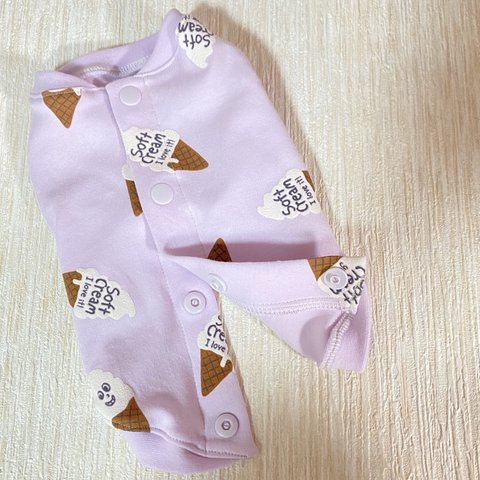 【セミオーダー】ソフトクリーム　🍦　ライラック　バックオープンベスト　背中開き　犬服　綿100%  