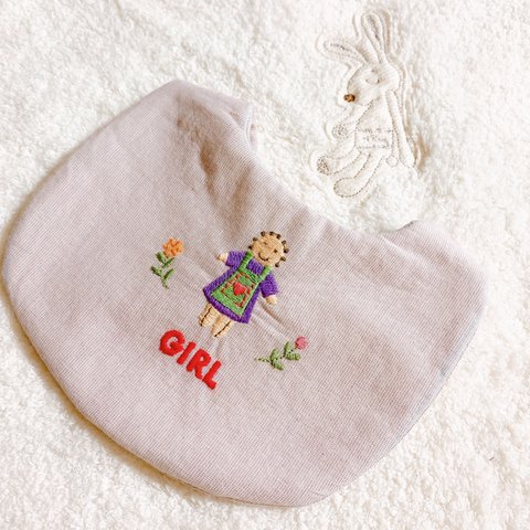 丸形刺繍スタイ(女の子)