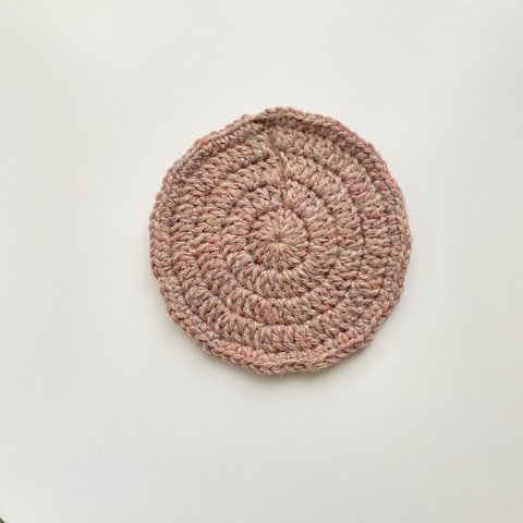 シンプルなコースター［ピンク］(5枚セット)/かぎ針編み