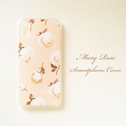 受注制作 MaryRose スマホカバー 多機種対応 ピンク 花 バラ iPhone14 iPhone13 iPhone12 mini Pro Xperia Galaxy AQUOS Android