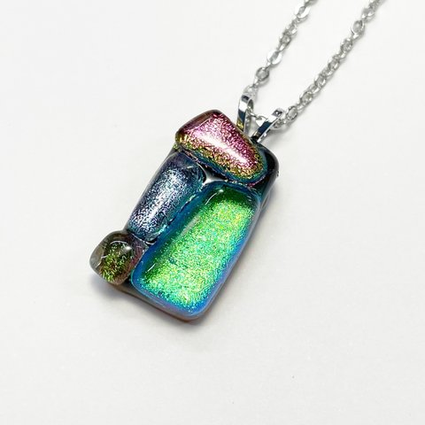 Dichroic glass necklace #006