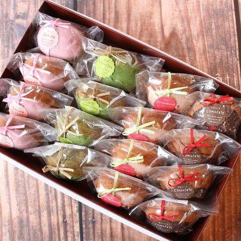 ☆期間限定☆『季節のケーキ4種セット16個入』抹茶・さくら・いちご・カカオ