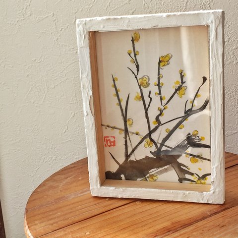 二月の蝋梅~季節の花のアートフレーム【monokli】