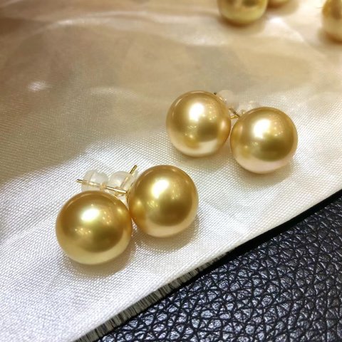 【高級】天然南洋真珠　ピアス12-13mm　k18