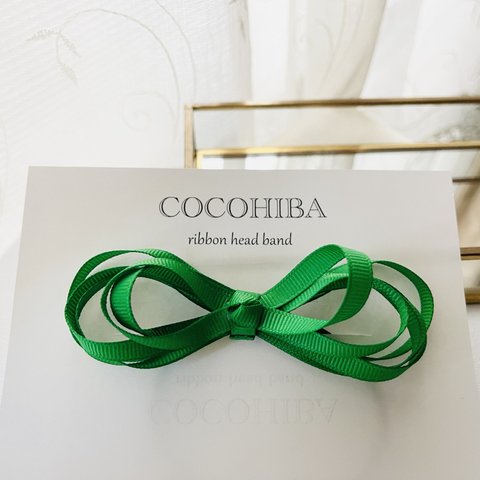 ribbon head band Milo〔green〕