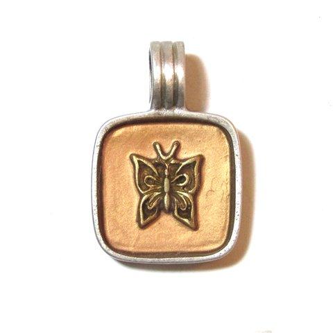 Austria 「BICO」 Butterfly Motif Square Pendant Top