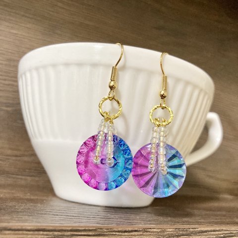 ドロップみたいな★キラキラ★アシンメトリーピアス