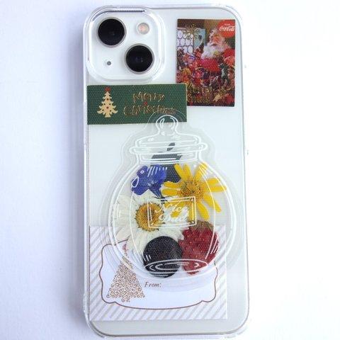 全機種対応　スマホステッカー　スマホケース押し花インナーシート☆クリスマススペシャル☆４点セット　169