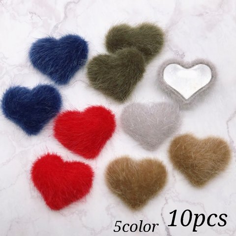 【cbtt3480】【5color 10pct】ハート♡エコファーカボション