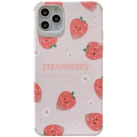 strawberry ストラップ アイフォン ショルダー ストラップ ストラップホール シリコン製 小型 薄型 軽量 ショルダー カバー ケース  イチゴ いちご 苺