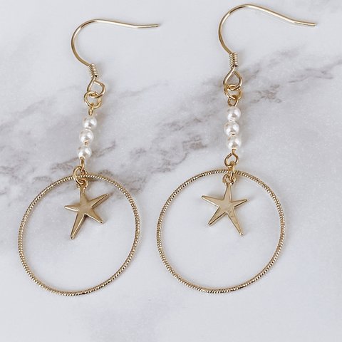 ～星空～ スター＆パールピアス