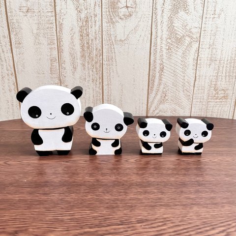 【送料込み】トールペイント  ほっこりパンダさん置き人形🐼