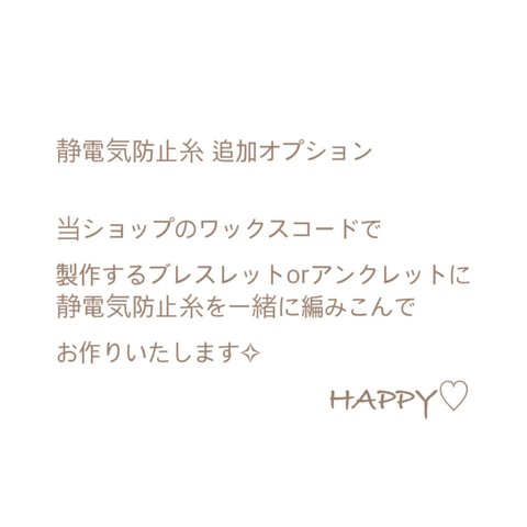※こちらはオプションです。静電気防止 ブレスレットorアンクレット 