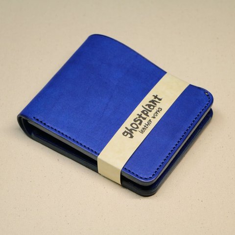 【インポケット二つ折り財布】国産オイル コバルト ED-014