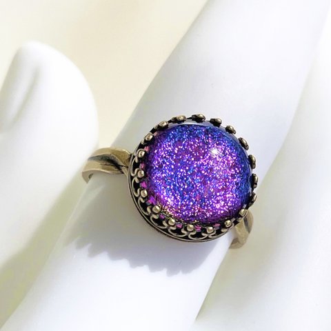 Dichroic glass ring　#001