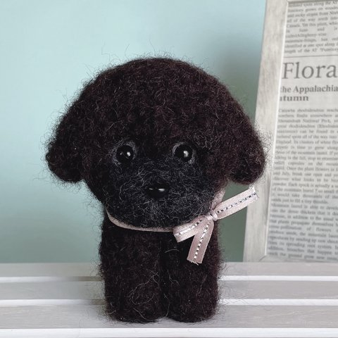 トイプードル （黒）の羊毛フェルト　犬