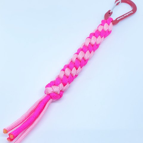 【送料無料】パラコード 丸編みティーホルダー ピンク＋ライトピンク