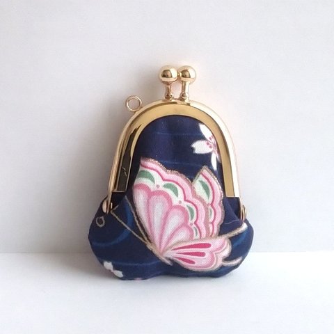 小さいがま口：豆姫：ちっちゃいがま口：littlie purse 410：かわいいがまぐち：小さな財布：蝶,桜,butterfly,sakura