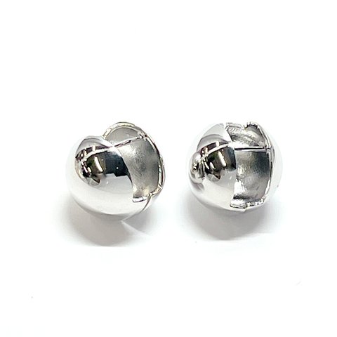 【1ペア】eje529 約19mm 大ぶりボール ラウンド シルバーワンタッチピアス