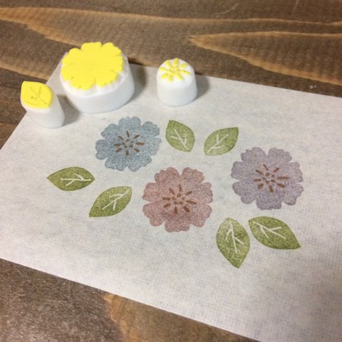 お花のはんこ３点SET💐