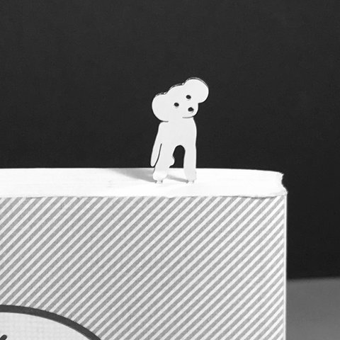 Dog-35 BookMark toy poodle シルバーブックマーク しおり トイプードル＜受注制作＞