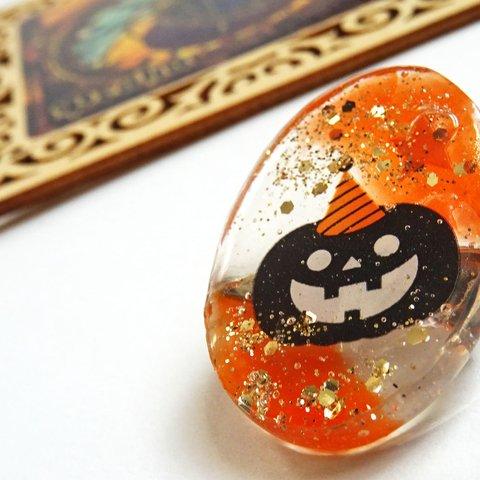 🎃ハロウィン　黒いかぼちゃのブローチ