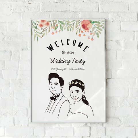 似顔絵 ウェルカムボード 結婚式